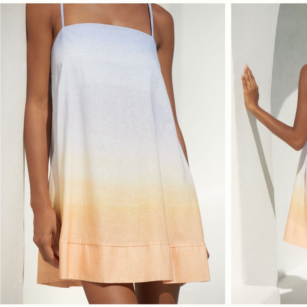 SIGAL ombré linen-cotton mini dress